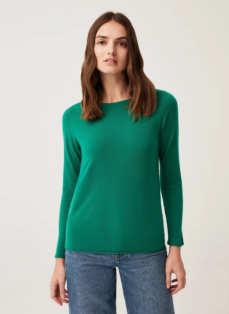 او في اس Ovs Womens Long-Sleeved Top With Small Splits