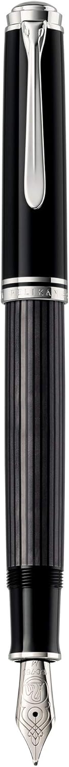 Pelikan Souvern M805 Stresemann Anthracite Stripes Fountain Pen Fine Nib Black 1 Each - Image 2