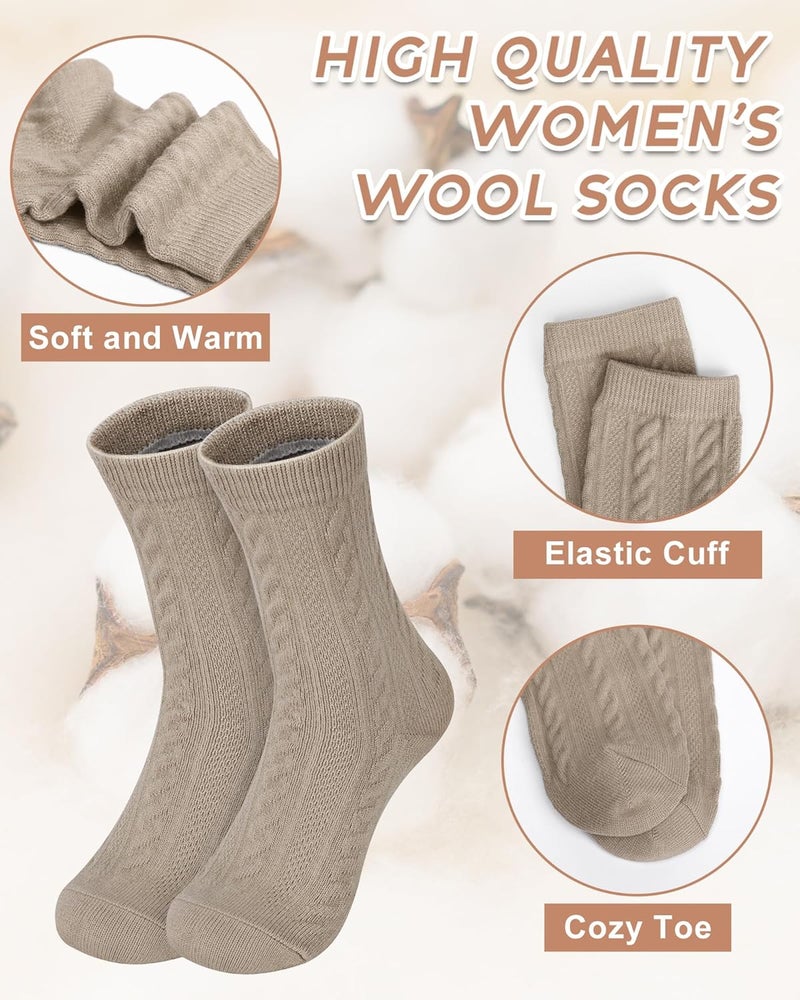 YSense Womens Wool Socks, Winter Boot Socks Stocking Stuffers Gifts for Women Men Warm Crew for Hiking - Image 2