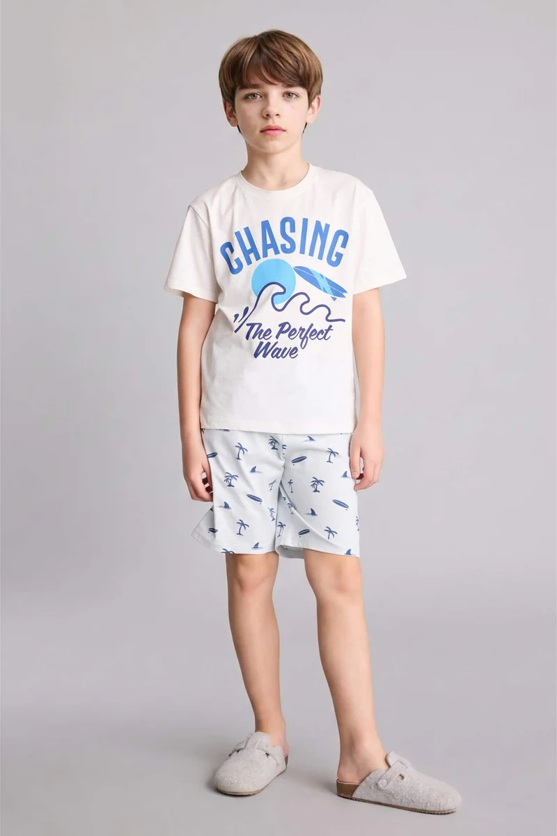 ديفاكتو 2 piece Regular Fit Printed Knitted Pyjamas
