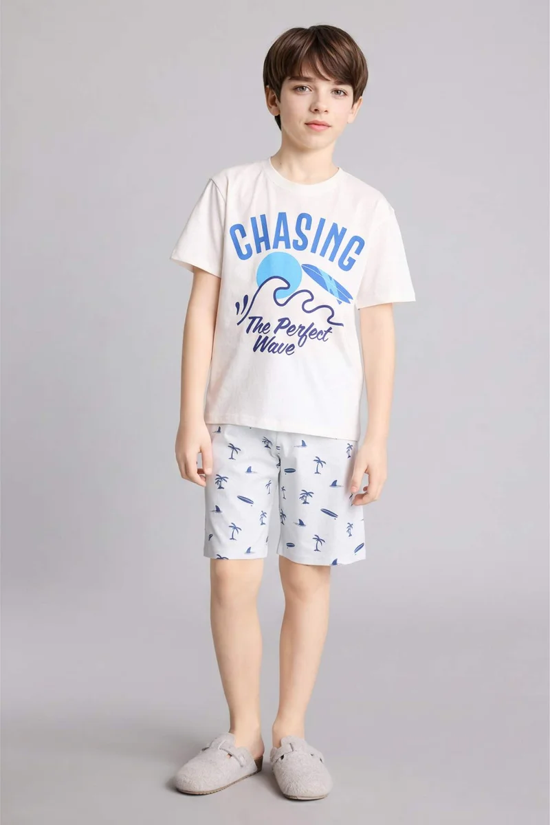 ديفاكتو 2 piece Regular Fit Printed Knitted Pyjamas