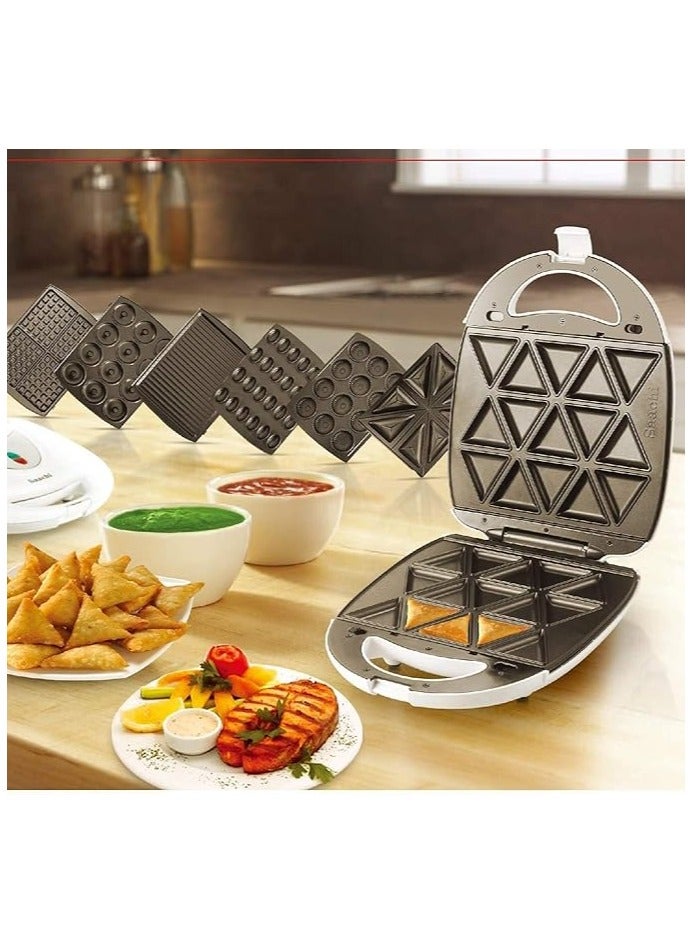 Saaachi SAACHI 7 in 1 Multi Snack Maker 1400W NL-7M-1542-WH with Removable Plates  - Image 5