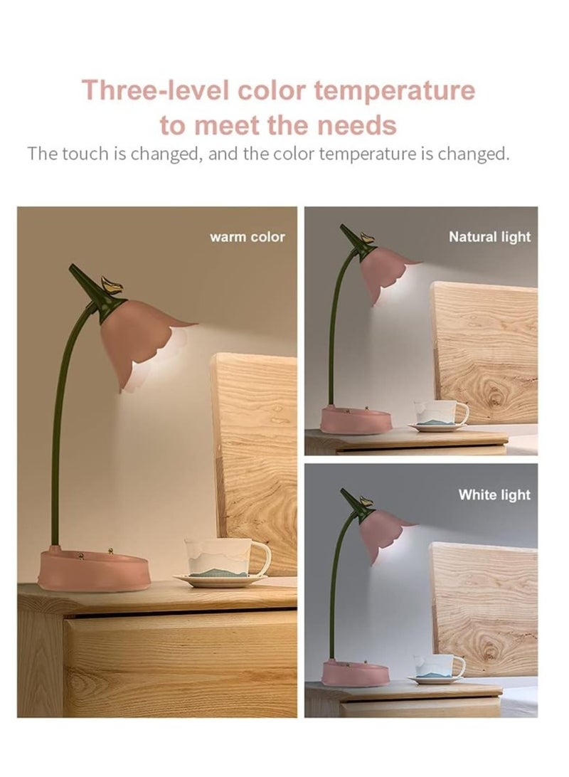 KASTWAVE Cordless Table Light Adjustable Gooseneck Dimmable Touch Rechargeable Battery Eye-Caring Night Light for Kids Mini Cute Lamp for College Dorm Bedroom Reading - Image 4
