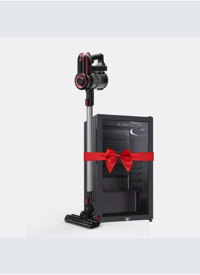 Platinum Swift Plus Cordless Stick Vacuum 2000 W + 92 Liter Compact Design Single Door Mini Refrigerator Bundle Black  - Image 2