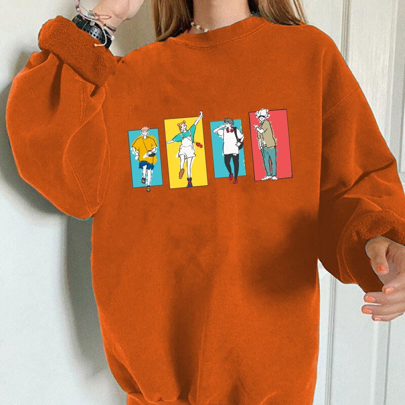 2021 Autumn Women'S Shirt New Animation Spell Back To War Shoulder Sleeve Sweater Pullover Long Sleeve - Image 3