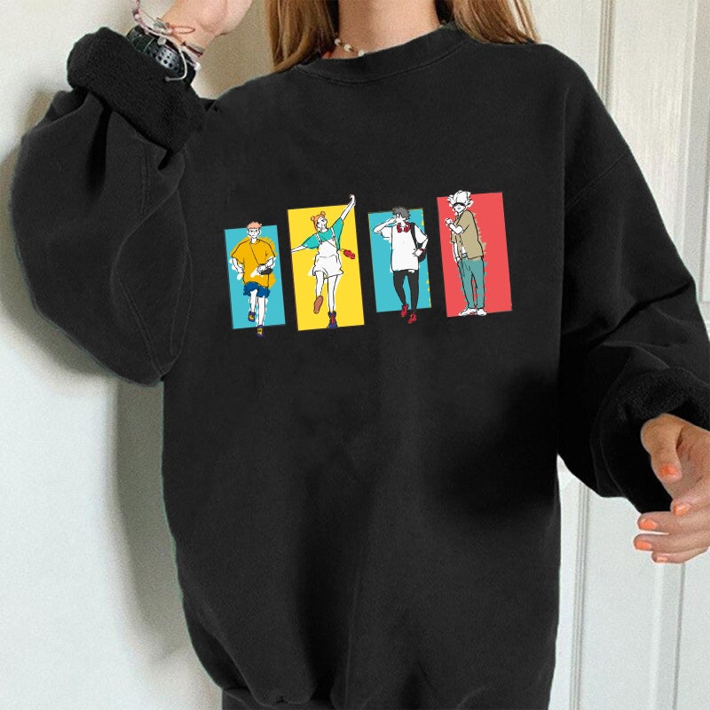 2021 Autumn Women'S Shirt New Animation Spell Back To War Shoulder Sleeve Sweater Pullover Long Sleeve - Image 2