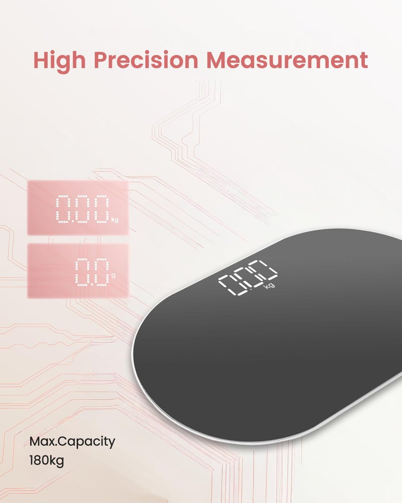 AccLoo Travel Scale Body Weight, Portable Digital Mirror Scale, Rechargeable Mini Electronic Weight Scale with USB Charging Cable - Image 4