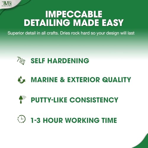 Aves Apoxie Sculpt - 2 Part Modeling Compound (A & B) - 1/4 Pound, Apoxie Sculpt for Sculpting, Modeling, Filling, Repairing, Easy to Use and Durable White/Stone White - Image 4