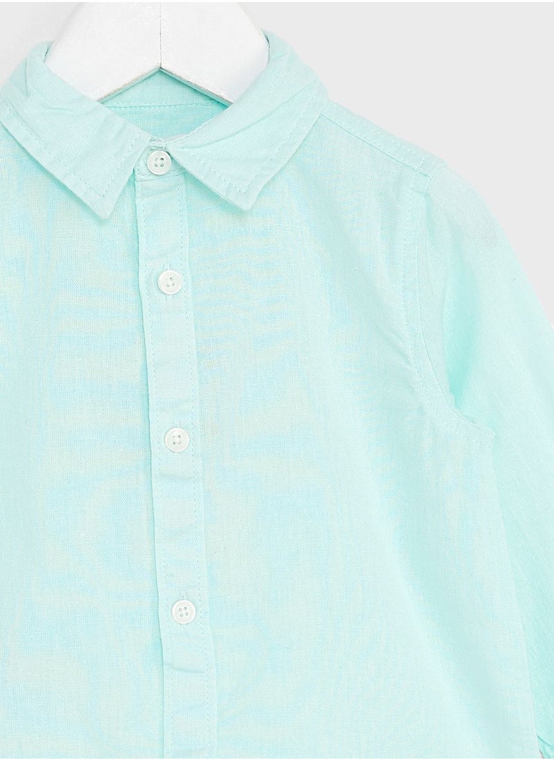 MANGO - Kids Regular Fit Linen Shirt - Image 1
