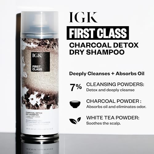 IGK First Class Charcoal Detox Dry Shampoo Deep Cleansing Oil Odor Absorbing Adds Volume Texture For All Hair Types 63 oz - Image 5