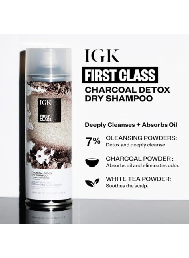 IGK First Class Charcoal Detox Dry Shampoo Deep Cleansing Oil Odor Absorbing Adds Volume Texture For All Hair Types 63 oz - Image 4