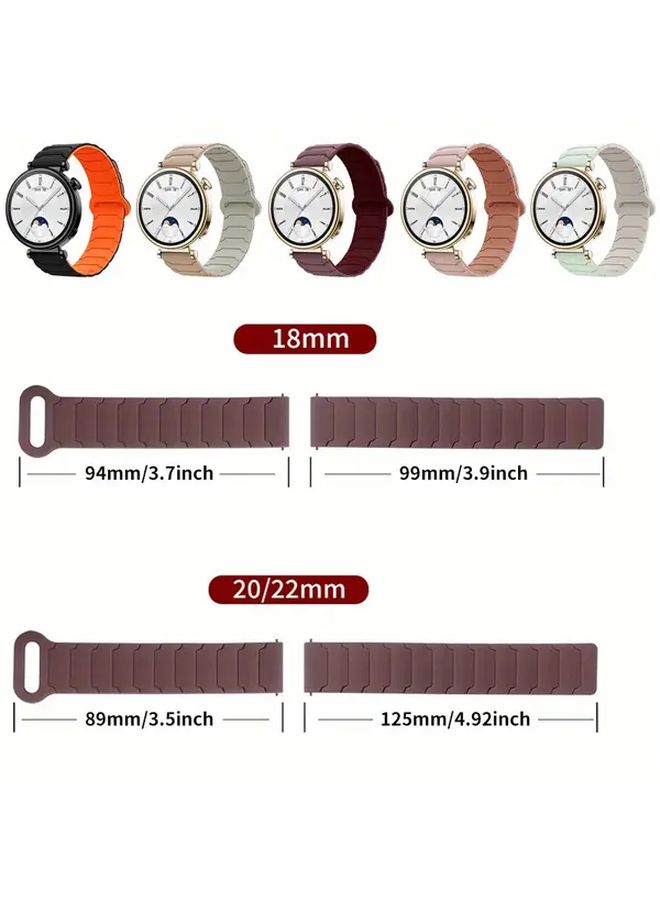 20mm Black Magnetic Silicone Smartwatch Band Quick Release Adjustable For Men Women - Image 2