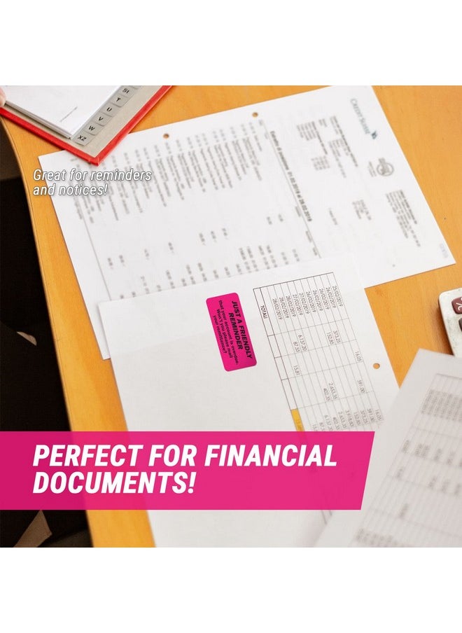 TUCO DEALS - 300 Friendly Reminder Stickers - 1 X 2 Inch Friendly Reminder Account Overdue Sticker Billing Past Due Stickers Collection Labels, Pink - 1 Roll Of 300 Stickers - Image 1