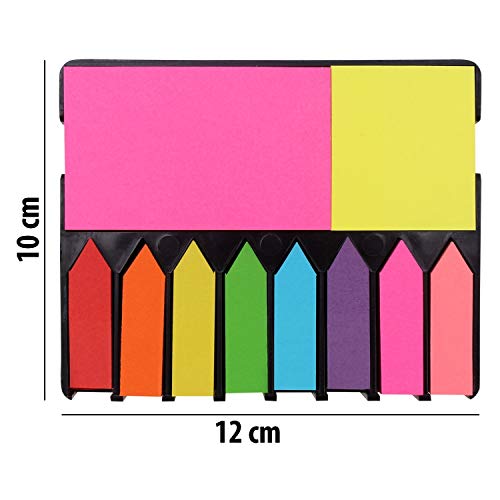R H lifestyle Sticky Note Memo Pad with 8 Sticky Tabs, Bright Neon Colors Cute Sticky Notes Set (100 Sheets Each) for Office Stationery School Supplies - Image 3