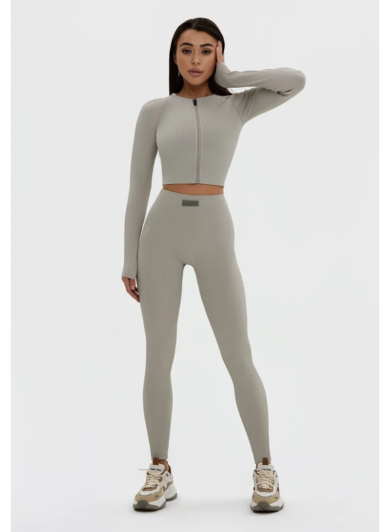 Bona Fide Angel Leggings Opal Grey Bona Fide Premium Quality High Waist Seamless Leggings for Women - Workout Lifting Leggings with Tummy Control for Gym, Yoga for Women | Best Price UAE