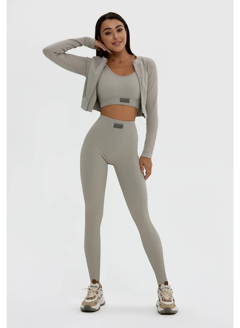 Bona Fide Angel Leggings Opal Grey Bona Fide Premium Quality High Waist Seamless Leggings for Women - Workout Lifting Leggings with Tummy Control for Gym, Yoga for Women | Best Price UAE