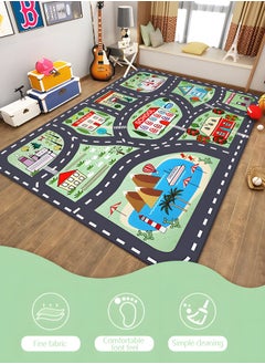 GROIC Kids Carpet Play Mat Rug for Playroom,City Life with Road Traffic Car Rug Mat, Learning and Educational Play Rugs with 3 Cars,Indoor Game Mat(120*160cm)  - Image 2