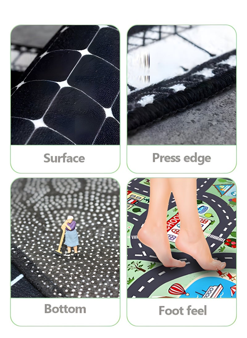 GROIC - Kids Carpet Play Mat Rug for Playroom,City Life with Road Traffic Car Rug Mat, Learning and Educational Play Rugs with 3 Cars,Indoor Game Mat(120*160cm) - Image 1
