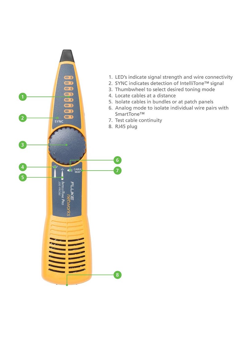 Fluke Networks Fluke Networks MT-8200-60-KIT IntelliTone Pro 200 Probe and Toner, Multicolor  - Image 2