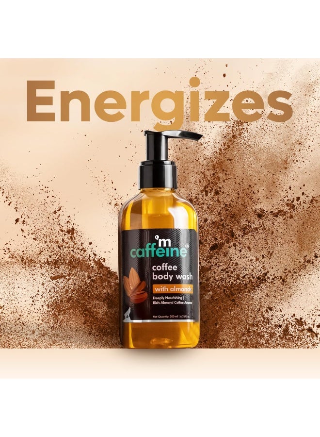 mcaffeine Coffee Body Wash With Almonds | De-Tan & Deep Cleansing Shower Gel|Enriched With Vitamin E&In Energizing Nutty Almond Aroma|Shower Gel|Suitable For All Skin Types|For Both Men&Women - 200Ml - Image 2