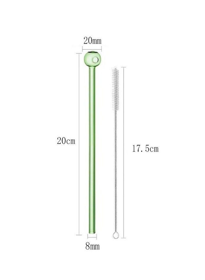 8 packs of reusable glass straws transparent 20x0.8x0.8cm and straw cleaning brush  - Image 5
