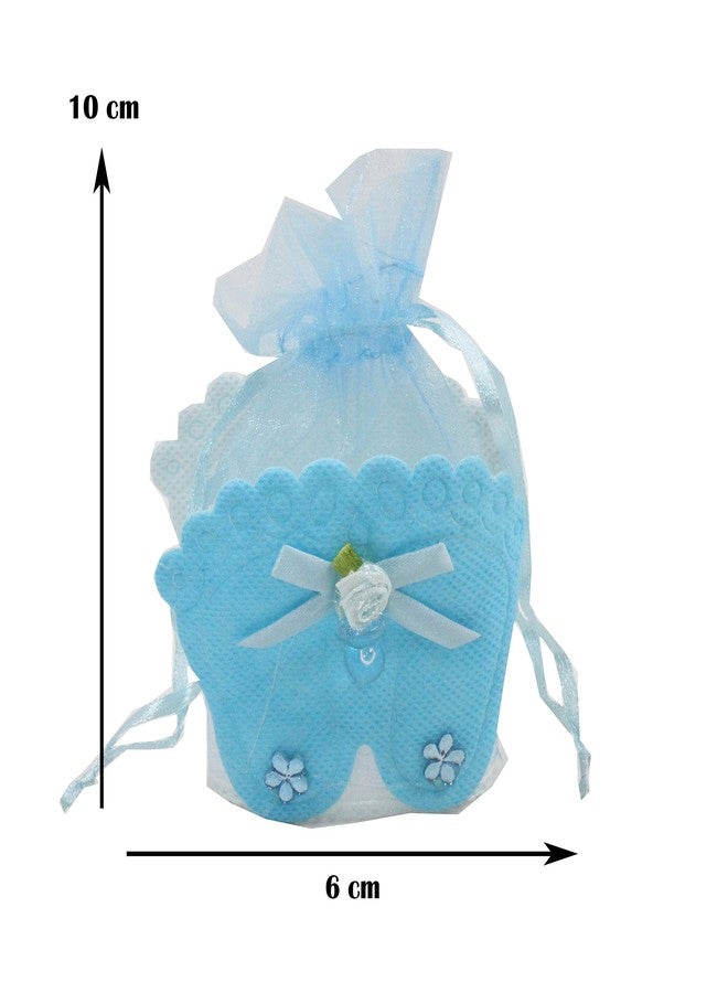Jades : Baby Themed Favor Treat Bag- Baby Themed Party Candy Pouch-Baby Shower Treat Pouch-Baby Themed 1st Birthday Favor-Baby Themed Return Gift (Blue Set of 12 - A) - Image 2