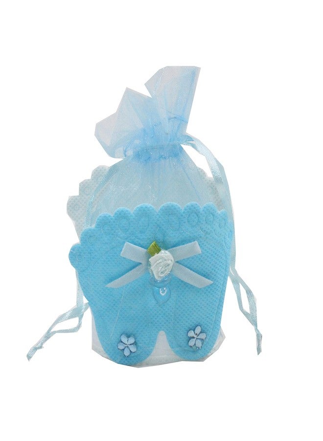 Jades : Baby Themed Favor Treat Bag- Baby Themed Party Candy Pouch-Baby Shower Treat Pouch-Baby Themed 1st Birthday Favor-Baby Themed Return Gift (Blue Set of 12 - A) - Image 1