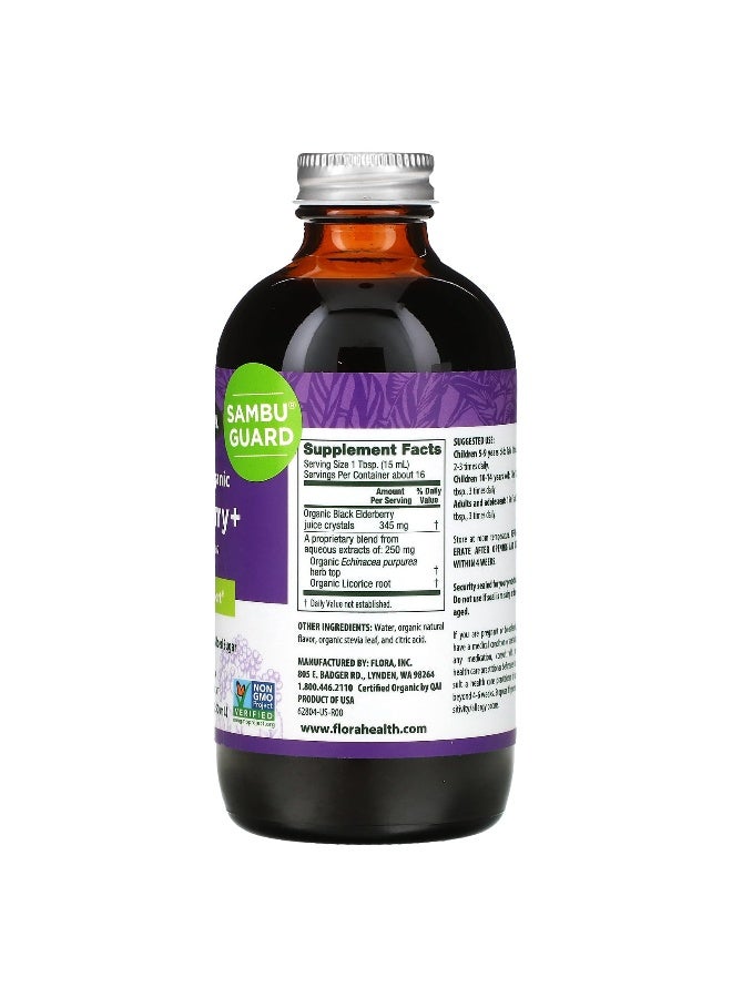 Flora, Certified Organic Elderberry+ with Echinacea, Immune Support,  8.5 fl oz (250 ml) (Packaging may vary) - Image 2