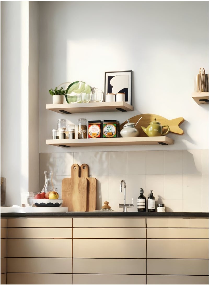 Bukela 4 Pack Shelf Brackets 6 Inch Floating Shelf Bracket 1/5 inch Thick Heavy Duty Hidden Shelf Brackets Iron Metal Brackets for Shelf Support with Screw Included -15cm - Image 4