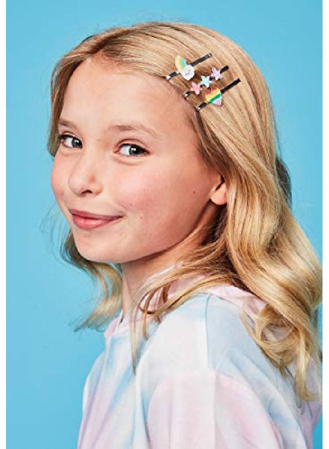 iscream Rainbow Glitter Hearts Set Of 2 Embellished Bobby Pin Hair Slides - Image 3