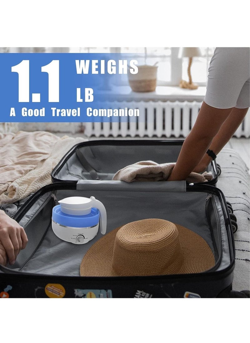 Generic - Foldable Electric Kettle, Travel Kettle with 2 Foldable Cup Set, Portable Boiler with Multiple Settings, Collapsible Heater for Water/Milk/Coffee/Tea (Blue) - Image 1