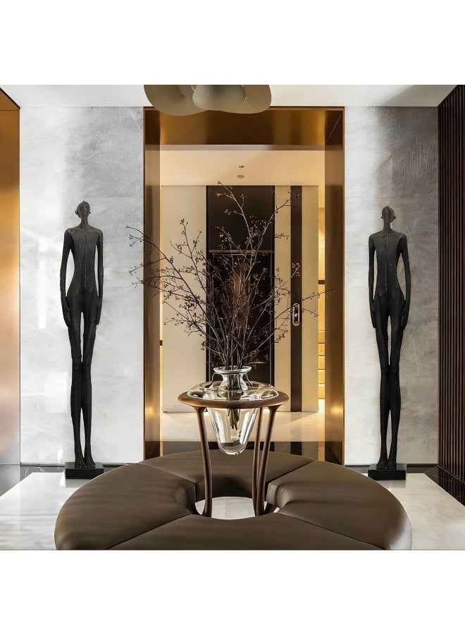 Abstract Human Body Sculpture Floor Statue - Modern Minimalist Art Decor, FRP Material, Large Black Standing Sculpture for Living Room/Hallway/Hotel Lobby - Image 4