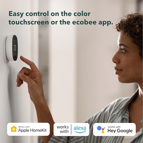 ecobee Smart Thermostat Essential - Energy Star Certified programmable Wi-Fi Thermostat - Works with Siri, Alexa, and Google Assistant - Image 3