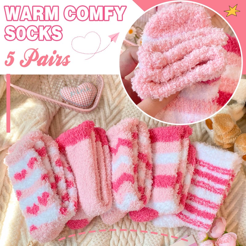 EBMORE Fuzzy Socks for Women, Fluffy Cozy Comfy Soft Cabin Plush Warm Winter Sleep Home Slipper Socks, Christmas Gifts, Valentines Day Gifts for Her, Women Who Have Everything, Stocking Stuffers - Image 5