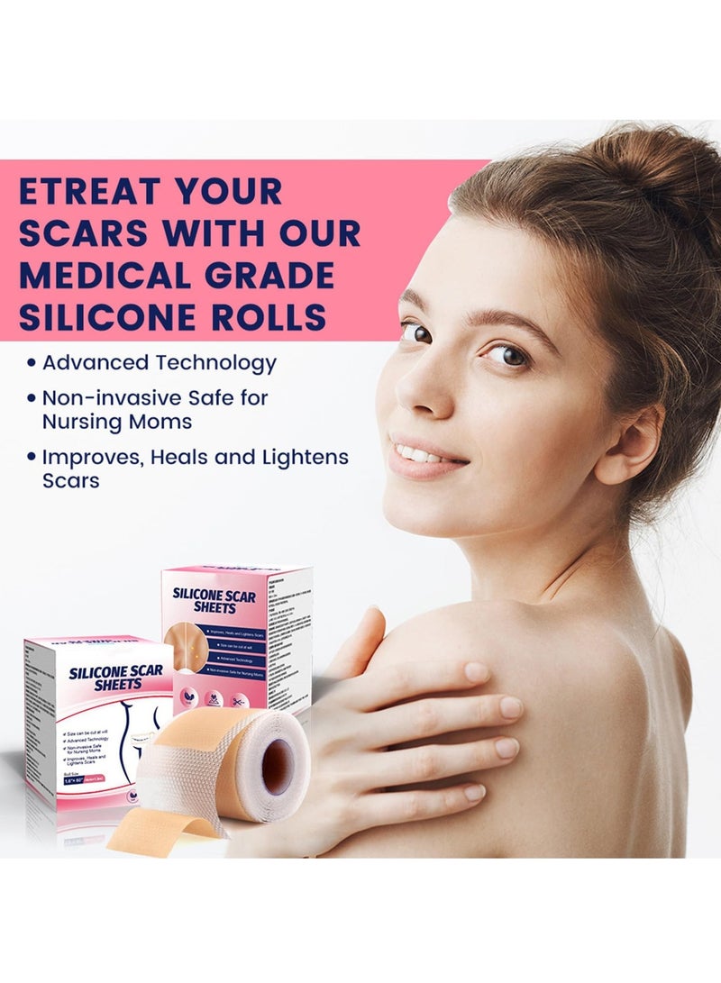 Bukela Silicone Scar Sheets (4cm*1.5m), Medical Grade Soft Silicone Scar Tape Roll, Reusable Scar Silicone Strips, Professional Scar Removal Sheets for C-Section, Surgery, Burn, Keloid, Acne - Image 3