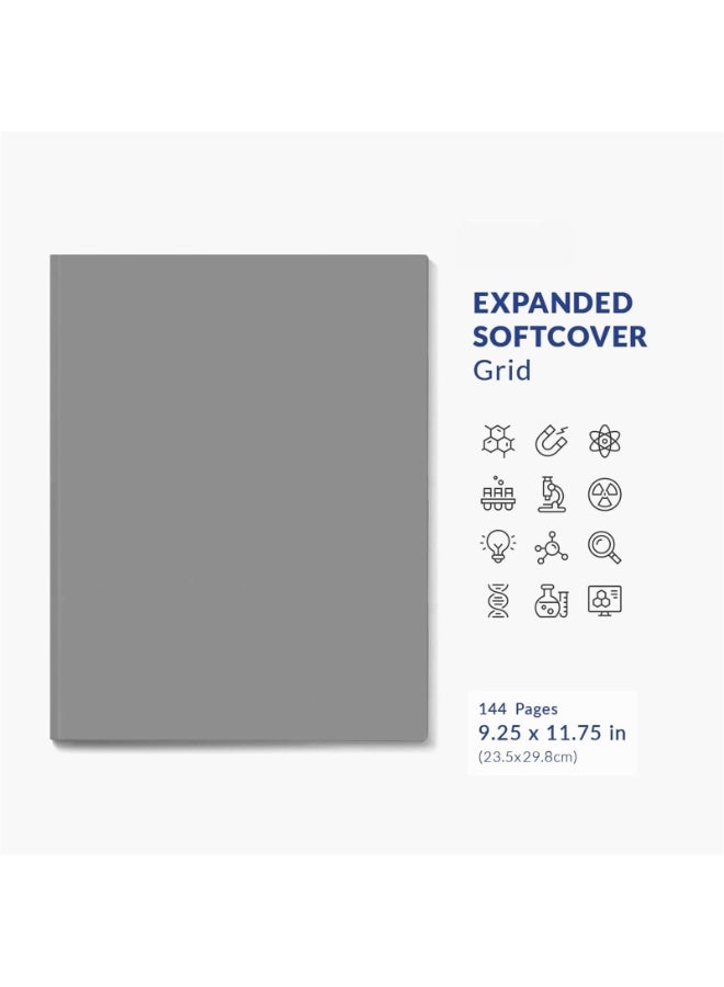 LAMAY B7-B Expanded Softcover Lab Notebook, 9.25 x 11.75 in (23.5 x 30 cm), 144 Pages, Permanent Bound, 70lb Heavyweight Paper (1-Pack, Grid) - Image 3