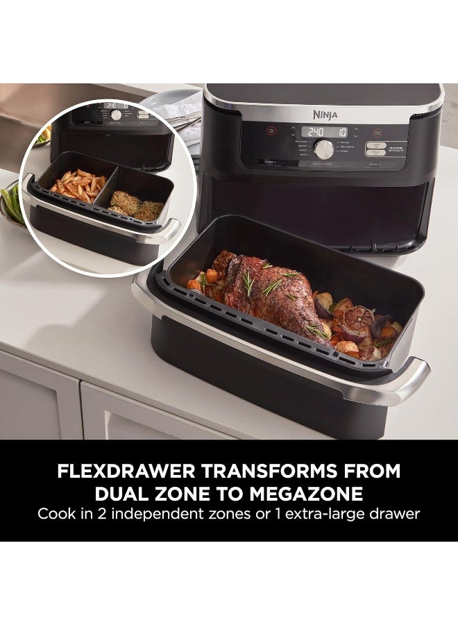 Ninja Foodi FlexDrawer Air Fryer, Dual Zone With Removable Divider, Large 10.4L Drawer, 7-In-1, Air-Fryer Uses No Oil, Air Fry, Roast, Bake, Max Crisp, Non-Stick Dishwasher Safe Parts 10.4 L 2470 W AF500ME Black - Image 3