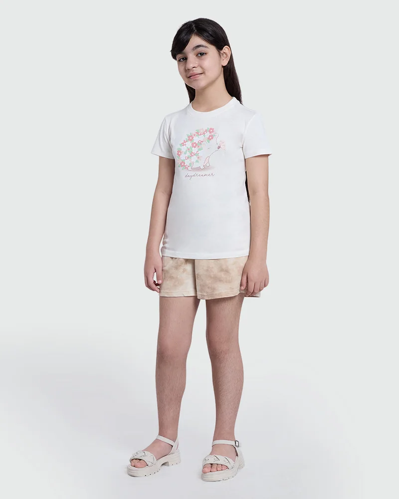 او في اس Girls’ Aop Shorts – Perfectly Pale