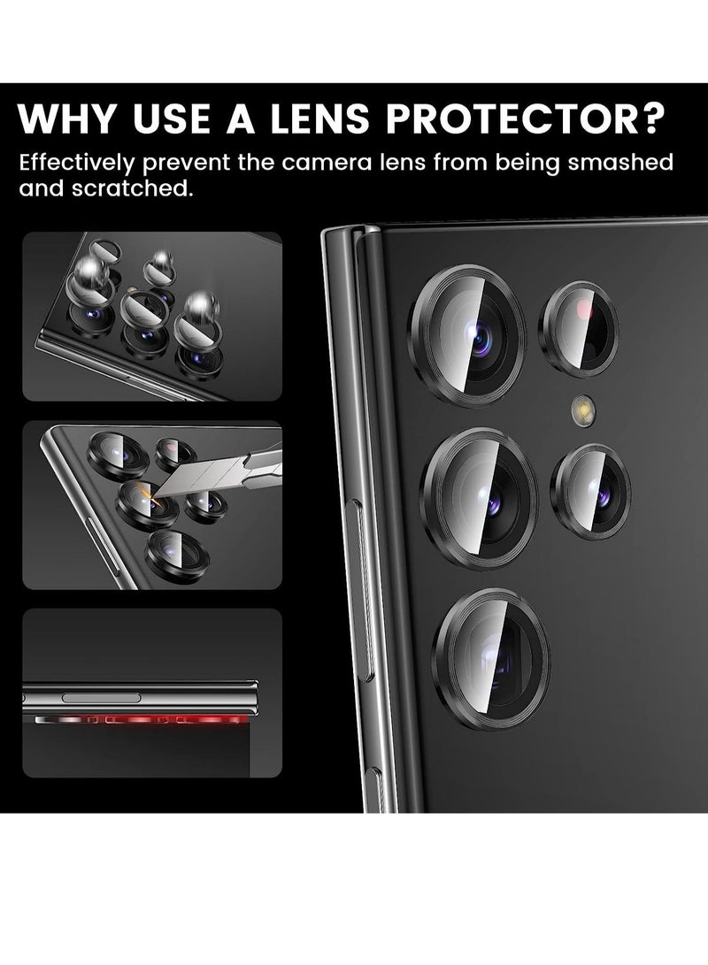 إلترازون Samsung Galaxy S23 Ultra Camera Lens Protector, HD Tempered Glass Metal Lens Screen Protector Cover for Galaxy S23 Ultra 5G Accessories - Image 2