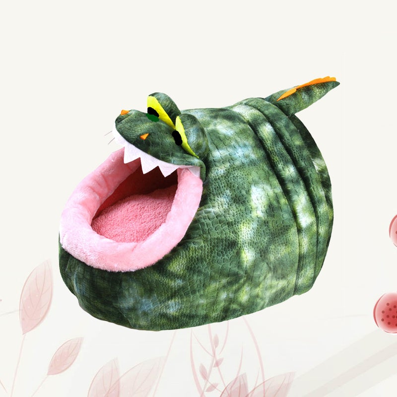 🐾 وسادة فراش دافئة صغيرة للحيوانات الأليفة بتصميم تمساح للقفص للحيوانات الصغيرة حجم كبير - Image 1