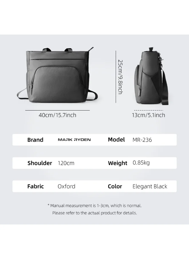 Mark Ryden  Mark Ryden Light Line Laptop Bag MR 236, Slim Shoulder & Clutch Bag, Fits 15.6” Laptop,Water-Resistant Oxford,Lightweight Minimalist Design  | Best Price UAE