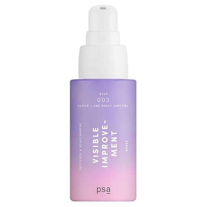 PURPOSEFUL SKINCARE بي إس إيه - سيروم البيبتيدات و النياسيناميد مع تحسين مرئي | بيتا غلوكان و بانثينول، مستخلص الطحالب | مناسب لجميع أنواع البشرة (1 أونصة | 30 مل) - Image 1