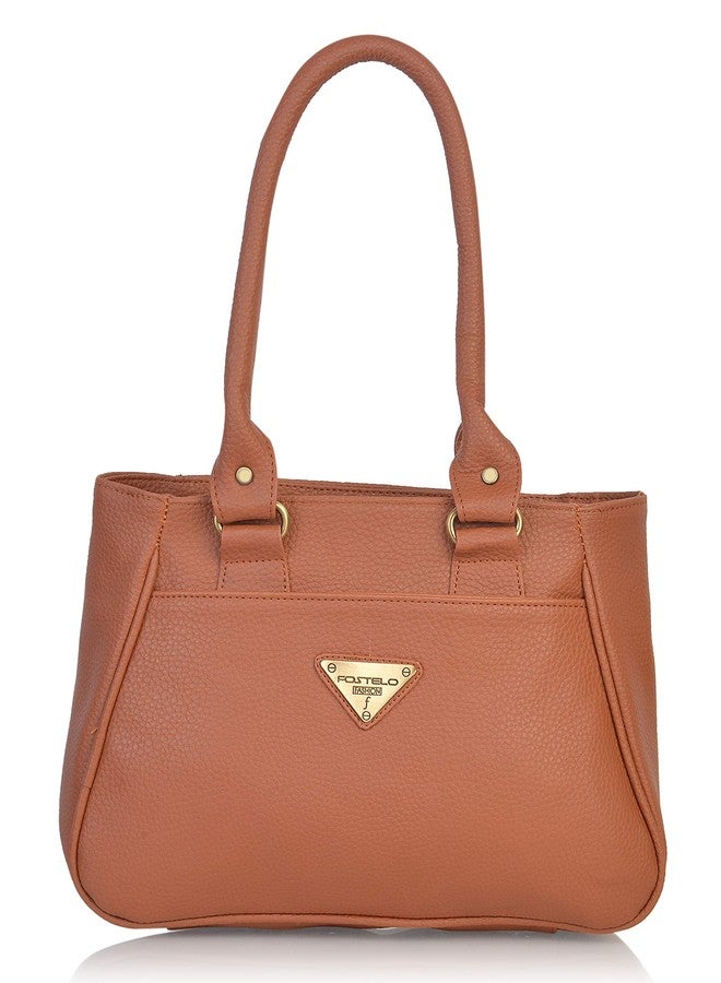 Fostelo Women's Spring Satchel Tote Handbag for Women | Tote Bag for Work | Ladies Purse | Stylish Shoulder Bag | Gift For Women | Tan - Image 1