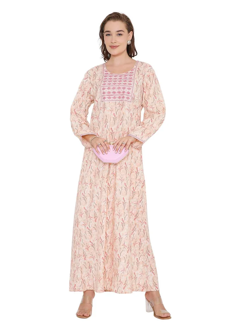 HANA & SARA BEAUTIFUL PRINTED LONG ARABIC KAFTAN FARASHA JALABIYA DRESSES