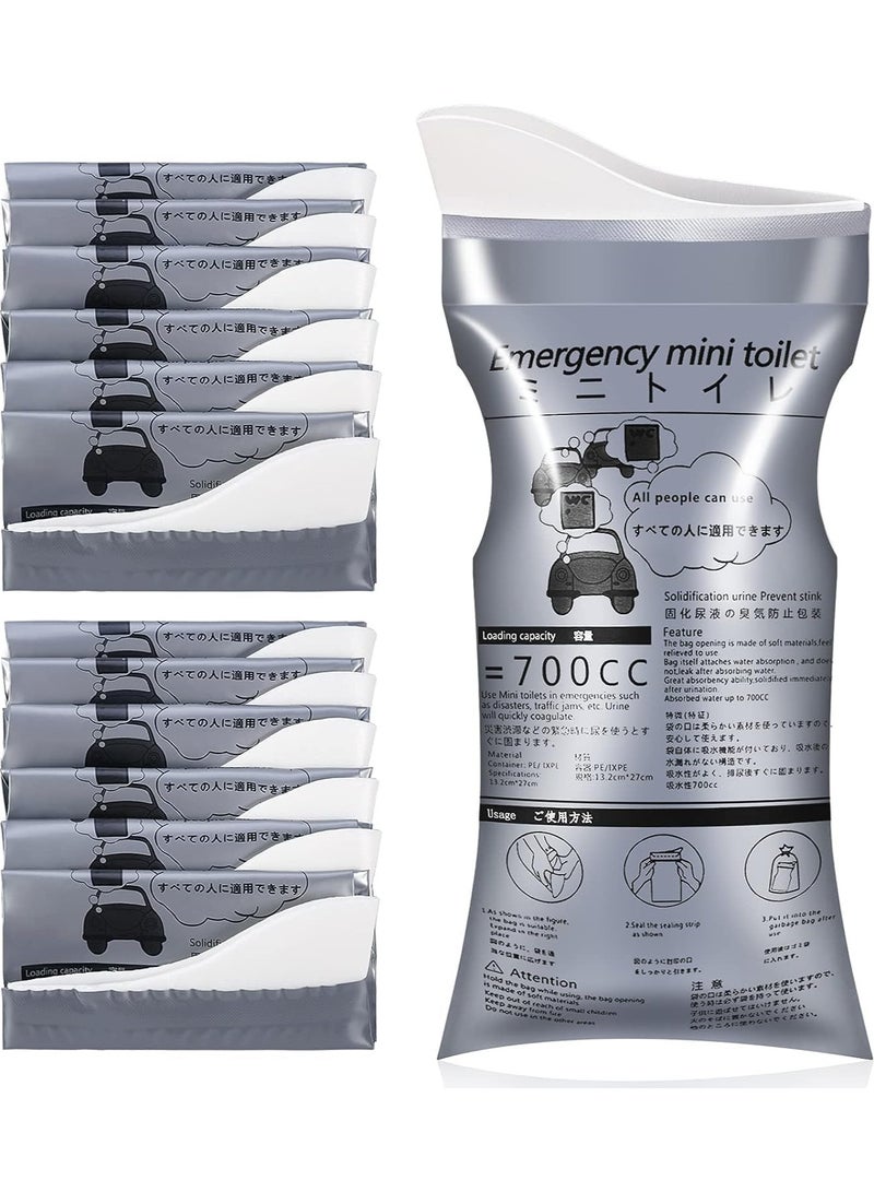VKL 12 Pcs 700ml Disposable Urinal Bag,Camping Emergency Bag, Travel Pee Bags, Traffic Jam Emergency Portable Urine Bag,Vomir Bag, for Long Car Travel, Portable for Children, Men, Women  - Image 1