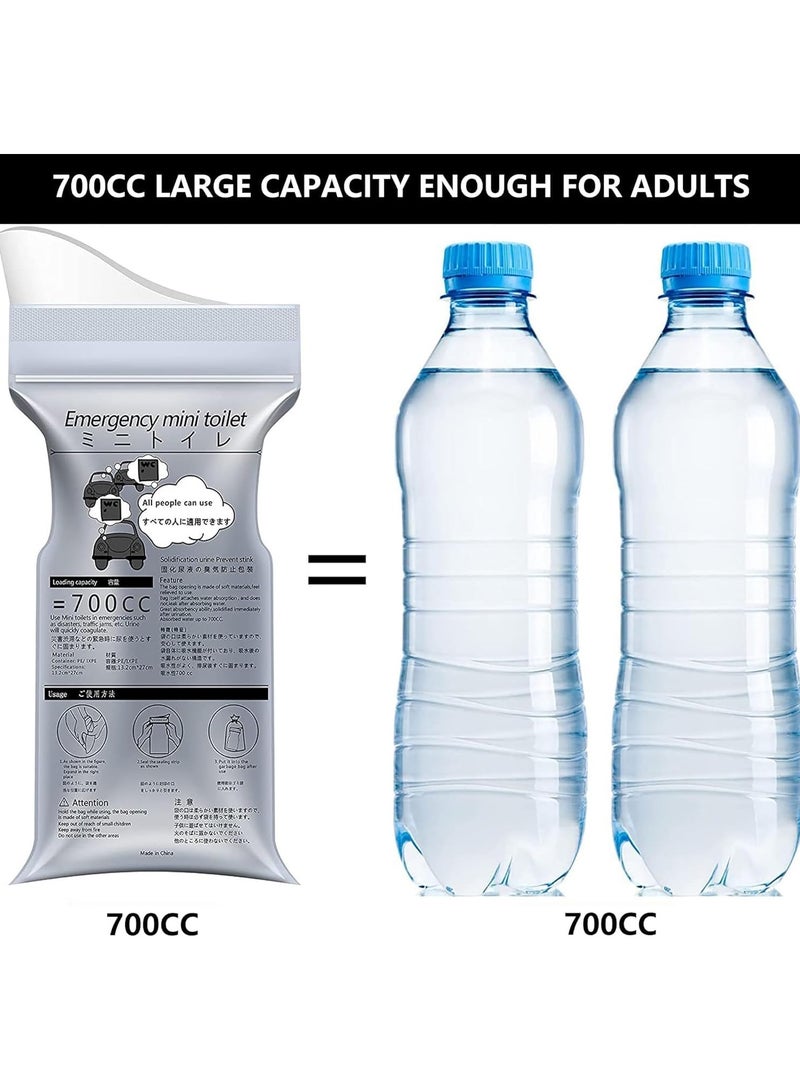 VKL 12 Pcs 700ml Disposable Urinal Bag,Camping Emergency Bag, Travel Pee Bags, Traffic Jam Emergency Portable Urine Bag,Vomir Bag, for Long Car Travel, Portable for Children, Men, Women  - Image 2
