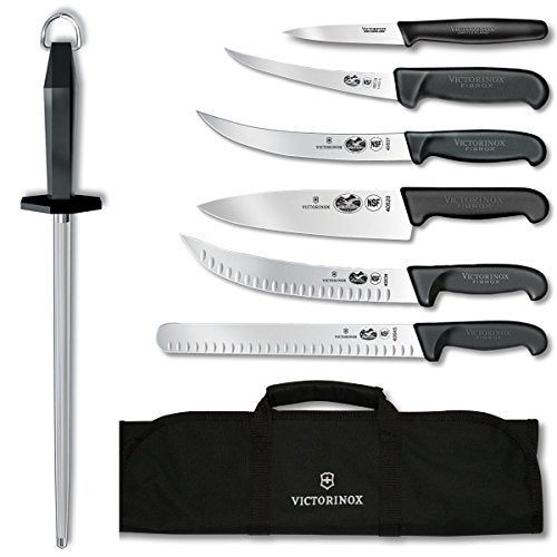 Victorinox طقم سكاكين فيكتورينوكس VN46137 سويس أرمى فايبروكس برو للمنافسة النهائية للشواء 8 قطع أسود