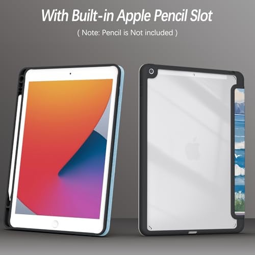 Xkladz Case for iPad 9th / 8th / 7th Generation (2021/2020/2019) 10.2 inch, Case with Pencil Holder, Stand Clear Back Cover Cute Cool Design for Women Girls, Auto Sleep/Wake, Cute Cat - Image 3