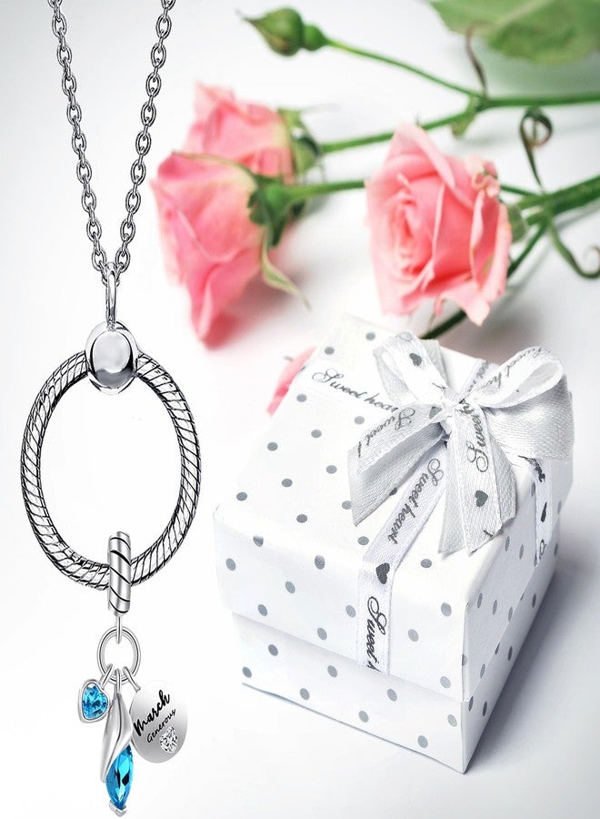 QeenseKc Mar Teardrop Birthstone Birthday Charm for Pandora Bracelet Gift for Her - Image 5