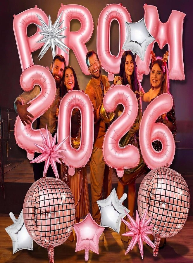 مجموعة بالونات جليمين 23 قطعة لحفلات التخرج 2026، زينة لحفلات التخرج، تهانينا للخريجين، لوازم حفلات التخرج، بالون نجمة ديسكو لحفلات التخرج الليلية، زينة ممشى (وردي) - Image 4